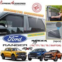 ราคา Ford Ranger T6 T7 T8 T9 Magnetic Sunshade รถหน้าต่างแม่เหล็ก Sun Shade Sunshield Ford Ranger Raptor Magnetic Shade (4 ชิ้น) (22543434244)