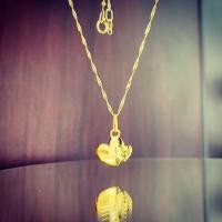 ราคา Princely สร้อยคอทองเคแท้ 9K ลายดิสโก้พร้อมจี้หัวใจคู่❤️นำเข้าจาดอิตาลี (7217074628)