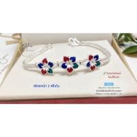 ราคา IT'S ME สร้อยข้อมือเงินแท้92.5% ลายสี่เสา ดอกไม้ลงยา หนัก 2 สลึงตัน ยาว 6.5-7 นิ้ว (เรือนเงินแท้) : H0082 (23347754523)