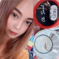 ราคา คอนแทคเลนส์ บิ๊กอาย รุ่น Oh soul สีเทา/ตาล Gray/Brown (24145276184)
