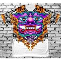 ราคา (ส่งฟรี)เสื้อยืด เสื้อลายไทย เสื้อลายยักษ์ หนุมาน รามเกียรติ์ ราคาถูก 016 (12454806709)