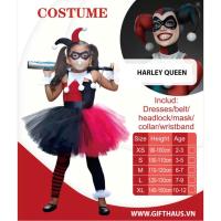 ราคา ชุดตัวละคร Harley Queen สําหรับเด็กผู้หญิงจากภาพยนตร์ Joker Batman DC Comic Suicide Squad ทุกขนาดเร็ว (40615103328)