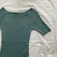 ราคา เสื้อไหมพรม ผ้าร่อง สีฟ้า ใส่ปกติหรือใส่ปาดไหล่ก็สวย (22771549305)