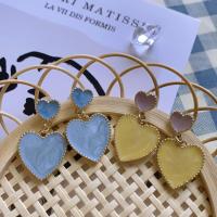 ราคา CR✿พร้อมส่ง ต่างหูหัวใจ ต่างหูน่ารัก ต่างหูแฟชั่น หัวใจสองดวงลายหินอ่อน (14834999621)