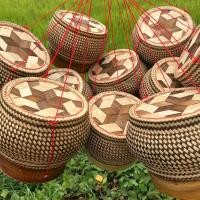 ราคา กระติ๊บข้าวเหนียวทรงฟักทอง ขนาด 4.5 นิ้ว งานฝีมือชาวบ้าน กระติ๊บทรงอ้วน กระติ๊บสาน2ชั้นขนาดใหญ่ กระติบสาน (26909763329)