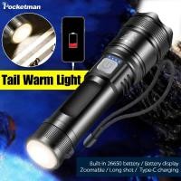 ราคา Super Bright LED Flashlight 4 Modes Rechargeable Flashlights Built-in 26650 Battery Powered Torch Waterproof Emegency Fl (24486527744)