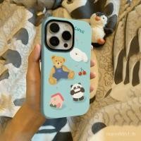 ราคา เคสโทรศัพท์หนาเกาหลีสัตว์ Panda รูปแบบ Matte เหมาะสําหรับ iPhone 14 15 16 pro max 14pro 15promax 11 12 13 promax 11promax xr xs กันกระแทกป้องกันกรณี PRAS (40765534563)