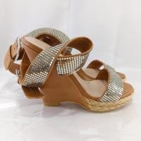 ราคา รองเท้าส้นสูง Stuart Weitzman Roman Mail Sanita Silver Womens Strappy Espadrille Wedges (27606197000)