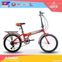 ราคา DELTA จักรยานพับได้ 20 พร้อมตะแกรงท้าย ล้อ 20 นิ้ว เกียร์ 6 สปีด รุ่น ACURA (สีแดง) (1627452269)