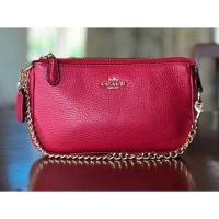 ราคา พร้อมส่ง‼ ใหม่ Coach สะพายไหล่สายโซ่ สีแดง LARGE WRISTLET 19 (1630348225)