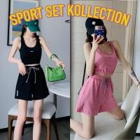 ราคา Kollection (พร้อมส่ง) ชุดเซท 2 ชิ้น เสื้อกล้ามครอป+กางเกงขาสั้นขากว้าง สไตล์เกาหลี แนวสปอร์ต สตรีทแฟชั่น (9360901695)