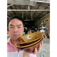 ราคา (ได้3ใบ)ชามเรือสีน้ำตาลลายสานเซรามิก ขนาดL ขนาด10x2นิ้ว ออกใบกำกับภาษีได้ รหัส41225 (29233097999)