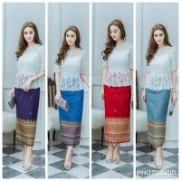 ราคา ชุดเดรสผ้าไทยทรงยาว (925830497)