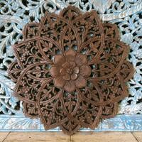 ราคา แผ่นไม้สัก แกะสลัก ขนาด 60 ซม. สินค้าแฮนด์ สีน้ำตาลโอ๊ค Teak Wood Carving 60cm. (23472254004)