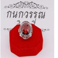 ราคา แหวนเงินแท้92.5% เม็ดเดียวเเดงโกเมนล้วน พลอยรัสเซีย พลอยหลังเบี้ย หรือเพชรพญานาค (CZ) (14388174566)