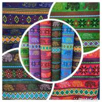 ราคา ผ้าเมตร หลา ลายช้าง ลายไทย มินิมอล วินเทจ ผ้าคอตตอลผสม ถ่ายพร็อพ ฉาก ผ้าปู ปูโต๊ะ หน้ากว้าง 110-115cm (11087493901)