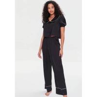 ราคา #0308 เซ็ตชุดนอนเสื้อคอบัว+กางเกงขายาว เอวยางยืดแบรนด์Forever21 (23025419385)