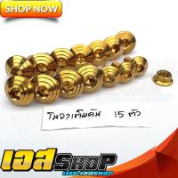 ราคา น็อตชุดสี ลายก้นหอยทองโนวาเต็มคัน 15ตัว (19228986569)