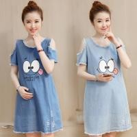 ราคา เดรสคลุมท้อง ชุดคลุมท้อง สียีนส์สไตล์เกาหลี MM48-49 (6638301204)