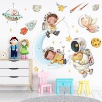 ราคา MLSสติกเกอร์ตกแต่งห้องห้องนอน ลายการ์ตูนสัตว์สำหรับเด็ก สติ๊กเกอร์ติดผนังลายนักบินอวกาศ (5094187422)