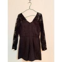 ราคา ส่งต่อ จั้มสูทขาสั้น แขนยาวลูกไม้ สีดำ (8322017446)