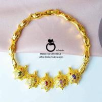 ราคา สร้อยข้อมือเต่า B167 "ตัดไซส์ฟรี" ประดับพลอยนพเก้า นพเก้า ข้อมือทับทิม สร้อยข้อมือ ทองไมครอน (6240061075)