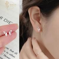 ราคา Roselife S925 สตั๊ดต่างหูเงินแท้ ออกแบบปีกผีเสื้อ สำหรับใส่วันประจำ (41859495622)
