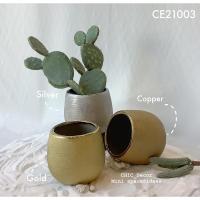 ราคา CE21003 เซรามิกทรงโอ่ง มีสี สีเงิน/ ทอง/ ทองแดง (9665045143)