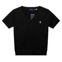 ราคา Ralph Lauren High-version RL Pony Label Twist ถักเสื้อคอวีแขนสั้นเกาหลีอเนกประสงค์ Slim Top เสื้อยืด (27890795377)