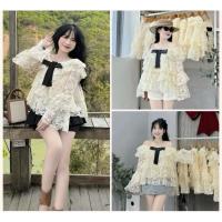 ราคา Babydoll Lace Off Shoulder Long Puff Sleeve Chic Lady Hottrend LOSY.STORE (43509938472)