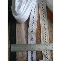 ราคา ลูกไม้เส้นแต่งใช้แทรกแต่งเสื้อมีสีครีม&ขาวราคา[15หลา]139฿ (40400646298)