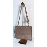 ราคา Tory Burch Fleming Small Convertible Shoulder Bag Crossbody in gray/taupe มือสอง ของแท้ (21596309740)