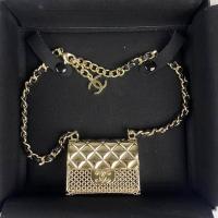 ราคา สร้อยคอกระเป๋าไมโครโซ่หนังแกะโลหะ Chanel รุ่น Metal Lambskin Chain Micro Bag Necklace Gold Black สี (28074057787)