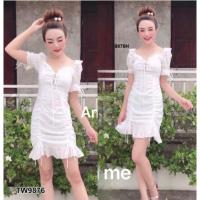 ราคา ❤️‍เดรสงานป้ายjariya แขนตุ๊กตา ผ้าลูกไม้ อกเสริมฟองน้ำ กระโปรงรูดย่นผูกโบว์ มีซิปหลัง พร้อมส่ง size(m (24272678823)