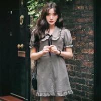 ราคา เดรสสก้อตตารางเล็ก คอปก กระดุมเรียงหน้า มีโบว์ ที่ช่วงอกงานป้าย YPY (1777628417)