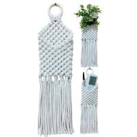ราคา แขวนตกแต่งผนัง ถักเชือก macrame กระเป๋าทรงแบน (19948604689)