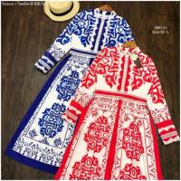 ราคา SALE 10 ตัวงานป้ายHot New แม็กซี่เดรส D&G คอกลมแขนยาว เอวเข้ารูปกระโปรงยาวพริ้วระบาย (1382413704)