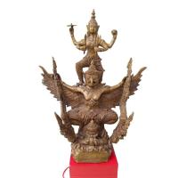 ราคา พระนารายณ์ทรงครุฑ ประทับบนพระราหู รุ่นแรก เจ้าคุณธงชัย วัดไตรมิตรวิทยาราม ปี2545 เนื้อโลหะทองเหลือง (25101309163)