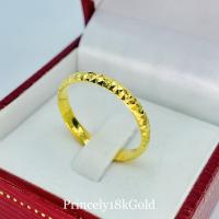 ราคา Princely แหวนทองเคแท้ 18K ลายตัดลายเจียเหลี่ยมเพชร (นำเข้าจากฮ่องกง) (2613855990)