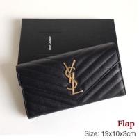 ราคา Ysl wallet long black ghw (5711913561)