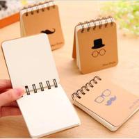 ราคา สมุดโน๊ตขนาดเล็กลายหนวด กระดาษคราฟท์ แบบห่วงบน จดบันทึก แบบพกพา ขนาด 8.5*9.5 ซม.#H027 (7273910093)
