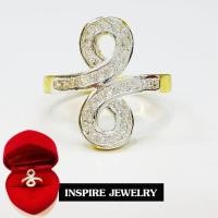ราคา Inspire Jewelry ,แหวนอินฟินิตี้ฝังเพชรสวิส ตัวเรือน หุ้มทองแท้ 100% 24K สวยหรู พร้อมกล่องกำมะหยี่ (1009819846)
