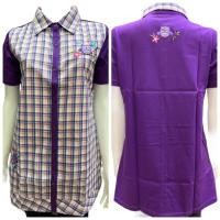 ราคา เสื้อแตงโม คอปก ตัวยาว กระดุมผ่าตลอด ลายสก็อต ลายใหญ่ สีม่วง ปักนกฮูก Size M (ป้ายราคา 650 บาท) (26560895027)