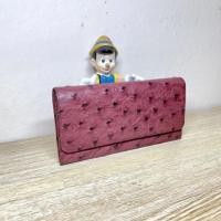 ราคา กระเป๋าสตางค์หนังแท้ 100% ใบยาว หนังนกกระจอกเทศแท้ๆ มือสอง ญี่ปุ่น (10995111064)