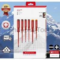 ราคา PB Swiss Tools ชุดไขควงกันไฟฟ้า ปากแบน แฉก รุ่น *Premium PB 5542 VDE CBB Package (6 ตัว/ชุด) (8255146219)