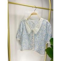 ราคา เสื้อฉลุปักลายดอกไม้ คอปกฉลุ ขอบทวิต (21736656431)