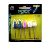ราคา Windy ชุดดอกเจียร รุ่น CWD-1091 และ 1090 ขนาดแกน (3 mm.และ 6 mm.) เซ็ต 5 ตัวชุด ดอกเจียรอมยิ้ม ลูกหินเจียร หินเจียรนัย (7343570223)