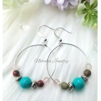 ราคา ต่างหูหินเทอร์ควอยส์ ต่างหูหินมงคล สร้อยข้อมือเทอร์ควอยซ์ Turquoise Earrings & bracelet (24463684101)