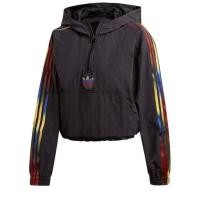 ราคา Adidas ORIGINALS เสื้อแจ็คเก็ต Adicolor แบบครึ่งซิปสีดํา GD262 (27014955873)