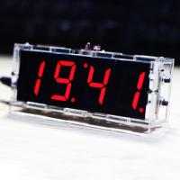 ราคา บอกเวลา 4-Digit Digital LED Clock Temperature Date Time Display with Transparent Case ชุดประกอบนาฬิกา DIY (สีแดง) (25784493258)